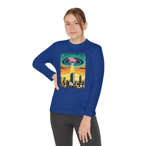 Ufo in the City Youth Long Sleeve Tee High Rise Buildings - Dipaliz - T-shirts