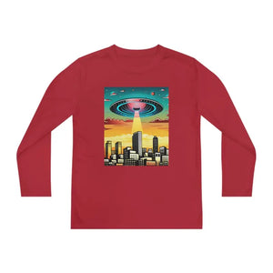 Ufo in the City Youth Long Sleeve Tee High Rise Buildings - Dipaliz - T-shirts