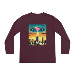 Ufo in the City Youth Long Sleeve Tee High Rise Buildings - Dipaliz - T-shirts