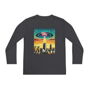 Ufo in the City Youth Long Sleeve Tee High Rise Buildings - Dipaliz - T-shirts