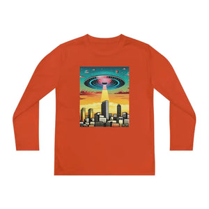 Ufo in the City Youth Long Sleeve Tee High Rise Buildings - Dipaliz - T-shirts