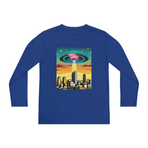 Ufo in the City Youth Long Sleeve Tee High Rise Buildings - Dipaliz - T-shirts