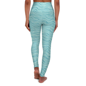 High Waisted Yoga Leggings - Ocean Vibes Activewear - Dipaliz