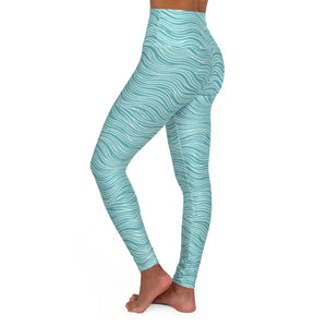 High Waisted Yoga Leggings - Ocean Vibes Active Comfort - Dipaliz