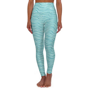 High Waisted Yoga Leggings - Ocean Vibes Active Comfort - Dipaliz - Xs