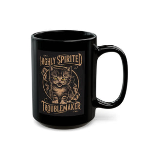 Highly Spirited Troublemaker Black Ceramic Mug - Dipaliz - Mugs