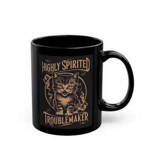 Highly Spirited Troublemaker Black Ceramic Mug - Dipaliz - Mugs