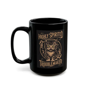Highly Spirited Troublemaker Black Ceramic Mug - Bold Style - Dipaliz - Mugs