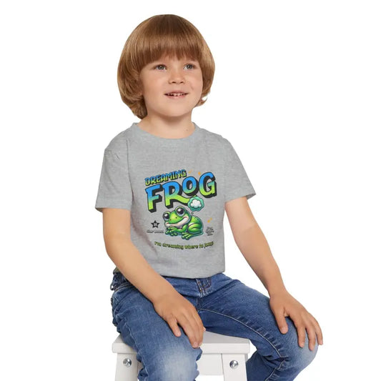 Dreaming Frog Heavy Cotton Toddler Tee - Fun & Fashion Forward - Sport Grey / 2t Kids Clothes