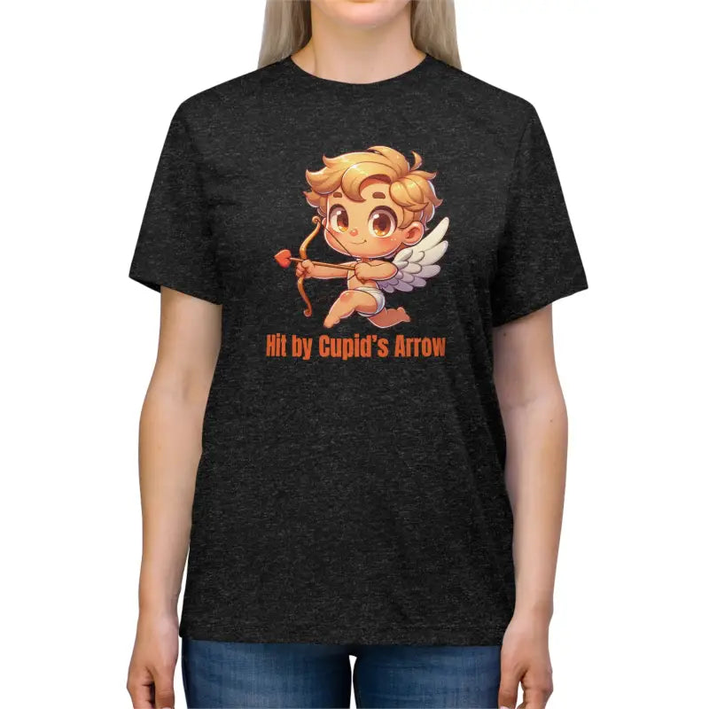 Unisex Triblend Tee: Cupid’s Valentine’s Day Hit! - Black Heather / s T-shirt