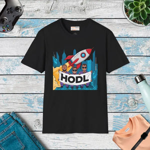 Unique Hodl Gang Rocket Design Unisex Crypto Tee - Dipaliz - Black / s - T-shirts