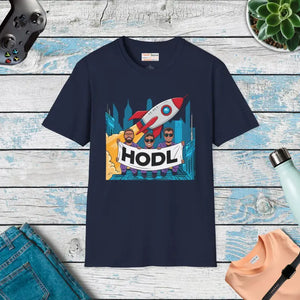 Unique Hodl Gang Rocket Design Unisex Crypto Tee - Dipaliz - Navy / s - T-shirts