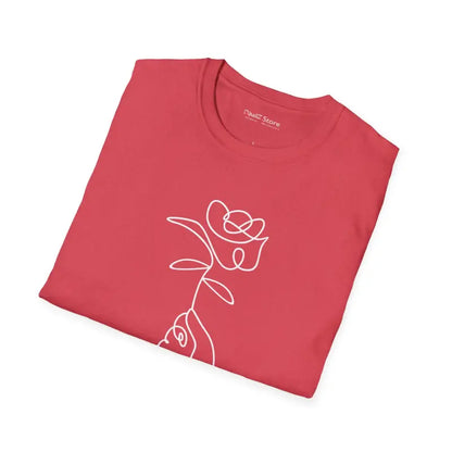 Unisex Softstyle T-shirt with Rose Flower Vibe - T-shirt