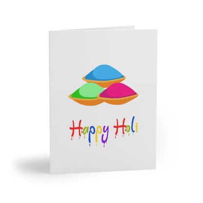 Happy Holi Greeting Cards with Matching White Envelopes - 16 Pcs / Matte / 4.25” x 5.5” Paper Products