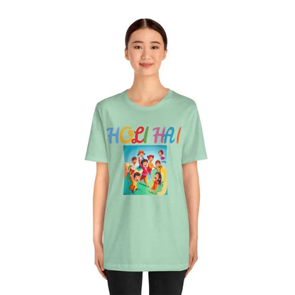 Holi Hai Vibes Unisex Jersey Short Sleeve Tee - Heather Mint / s T-shirt