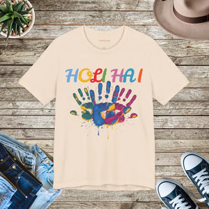 Holi Hai- Festival of Colors Unisex Jersey Short Sleeve Tee - Soft Cream / s - T-shirt