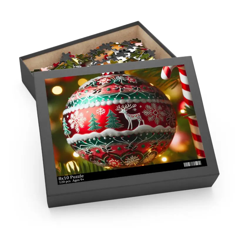 Unwrap Holiday Fun with our Christmas Ornament Puzzle - 10’’ × 8’’ (120 Pcs)