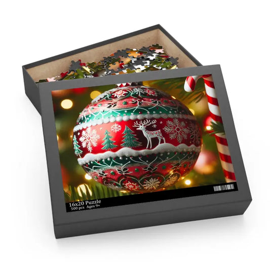 Unwrap Holiday Fun with our Christmas Ornament Puzzle - 20’’ × 16’’ (500 Pcs)