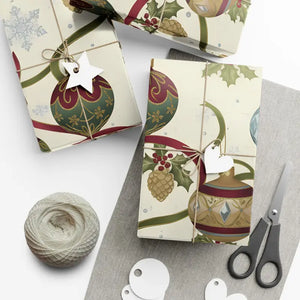 Ornament Gift Wrap Paper Vintage Holiday Design by Dipaliz - Wrapping