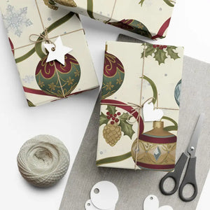 Ornament Gift Wrap Paper Vintage Holiday Design by Dipaliz - Wrapping
