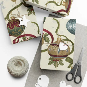 Ornament Gift Wrap Paper Vintage Holiday Design by Dipaliz - Wrapping
