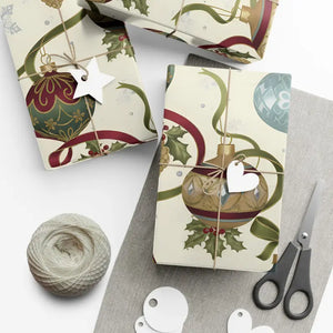 Ornament Gift Wrap Paper Vintage Holiday Design by Dipaliz - Wrapping