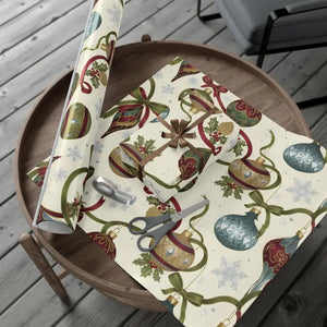 Ornament Gift Wrap Paper Vintage Holiday Design by Dipaliz - Wrapping