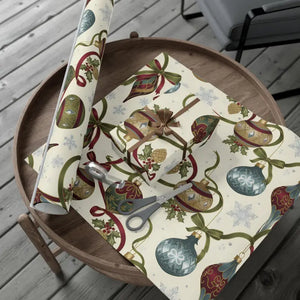 Ornament Gift Wrap Paper Vintage Holiday Design by Dipaliz - Wrapping