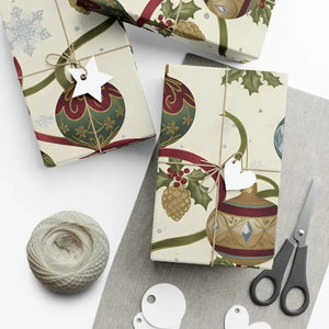 Ornament Gift Wrap Paper Vintage Holiday Design by Dipaliz - Wrapping