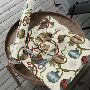 Ornament Gift Wrap Paper Vintage Holiday Design by Dipaliz - Wrapping