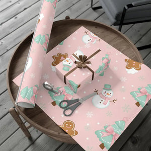 Gingerbread Gift Wrap - Pink Holiday Paper - Dipaliz - 29’’ x 144’’ / Matte - Wrapping