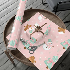 Gingerbread Gift Wrap - Pink Holiday Paper - Dipaliz - Wrapping