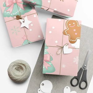 Gingerbread Gift Wrap - Pink Holiday Paper - Dipaliz - Wrapping
