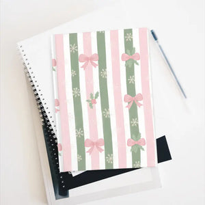 Green Striped Journal Flexible Casewrap Binding Holiday Charm Dipaliz - Journals