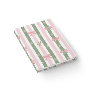 Green Striped Journal Flexible Casewrap Binding Holiday Charm Dipaliz - Journals