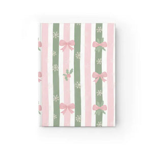 Green Striped Journal Flexible Casewrap Binding Holiday Charm Dipaliz - Journals