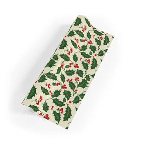Classic Holly Pattern Satin Gift Wrapping Paper - Dipaliz