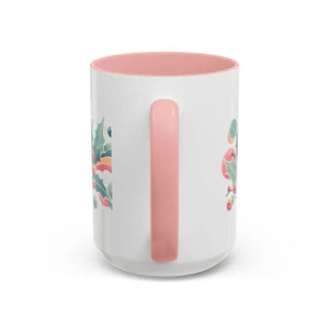 Holly Leaves Accent Mug with Ergonomic C-shaped Handle - Dipaliz - Mugs