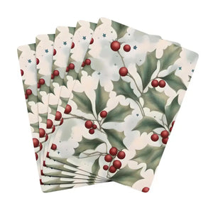 Festive Holly Leaves Poker Playing Cards - Dipaliz - 2.5’’ x 3.5’’ / White / Semi Glossy - Card Games