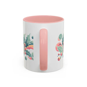 Festive Holly Leaves Accent Mug - Morning Ritual - Dipaliz - Mugs
