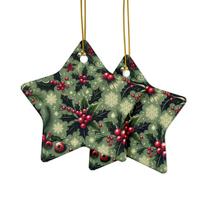 Holly Leaves Festive Ceramic Ornaments Christmas - Dipaliz - Holiday
