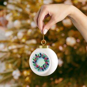 Exquisite Christmas Ball – Holly Leaves Ceramic - Dipaliz - Holiday Ornaments