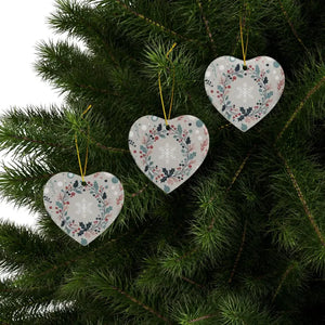 Holly Leaves Ceramic Ornaments - Double Sided Holiday Decor - Dipaliz