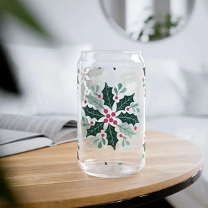 Sipper Glass with Gasket-push Bamboo Lid - Holiday Design - Dipaliz - Tumblers
