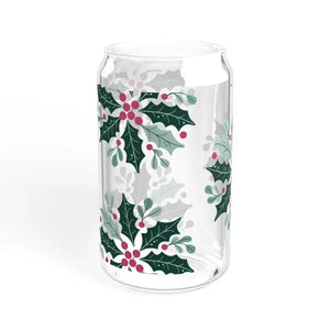 Sipper Glass with Gasket-push Bamboo Lid - Holiday Design - Dipaliz - Tumblers