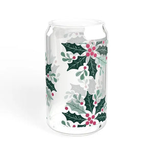 Sipper Glass with Gasket-push Bamboo Lid - Holiday Design - Dipaliz - Tumblers