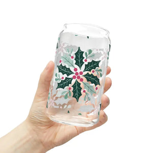 Sipper Glass with Gasket-push Bamboo Lid - Holiday Design - Dipaliz - Tumblers