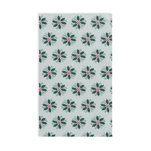 Festive Holly Leaves Christmas Berries Hand Towel - Dipaliz - White Base / 28’’ × 16’’ - Bath Towels & Washcloths