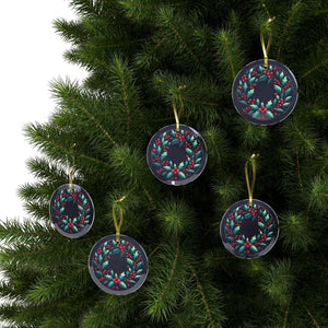 Dazzling Glass Ornaments with Vibrant Holly Leaves - Dipaliz - Holiday
