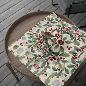 Gift Wrap Papers - Holly Leaves Christmas Design - Dipaliz - Wrapping Paper